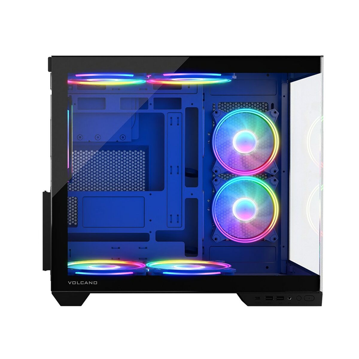 Caja Semitorre ATX Modecom Volcano Panorama APEX ARGB Gris