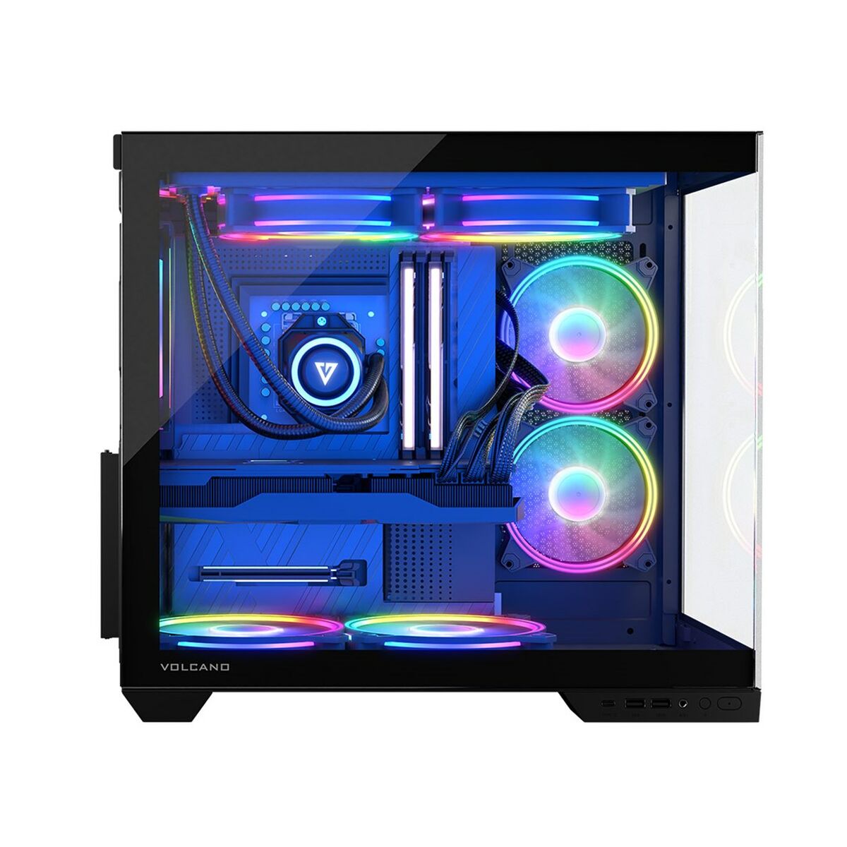 Caja Semitorre ATX Modecom Volcano Panorama APEX ARGB Gris