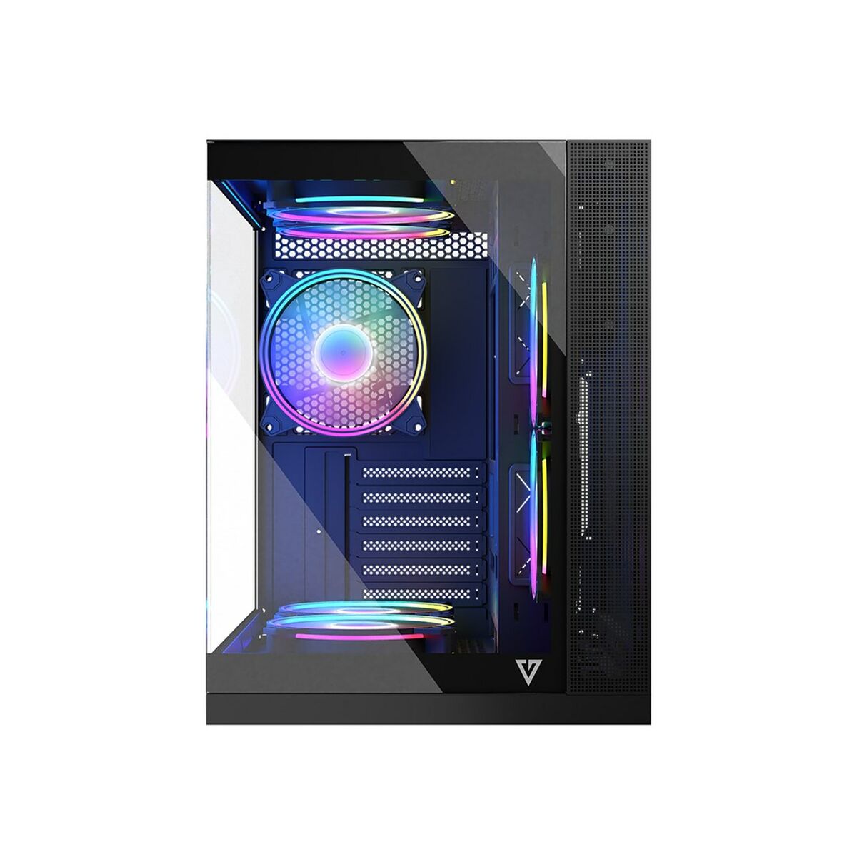 Caja Semitorre ATX Modecom Volcano Panorama APEX ARGB Gris