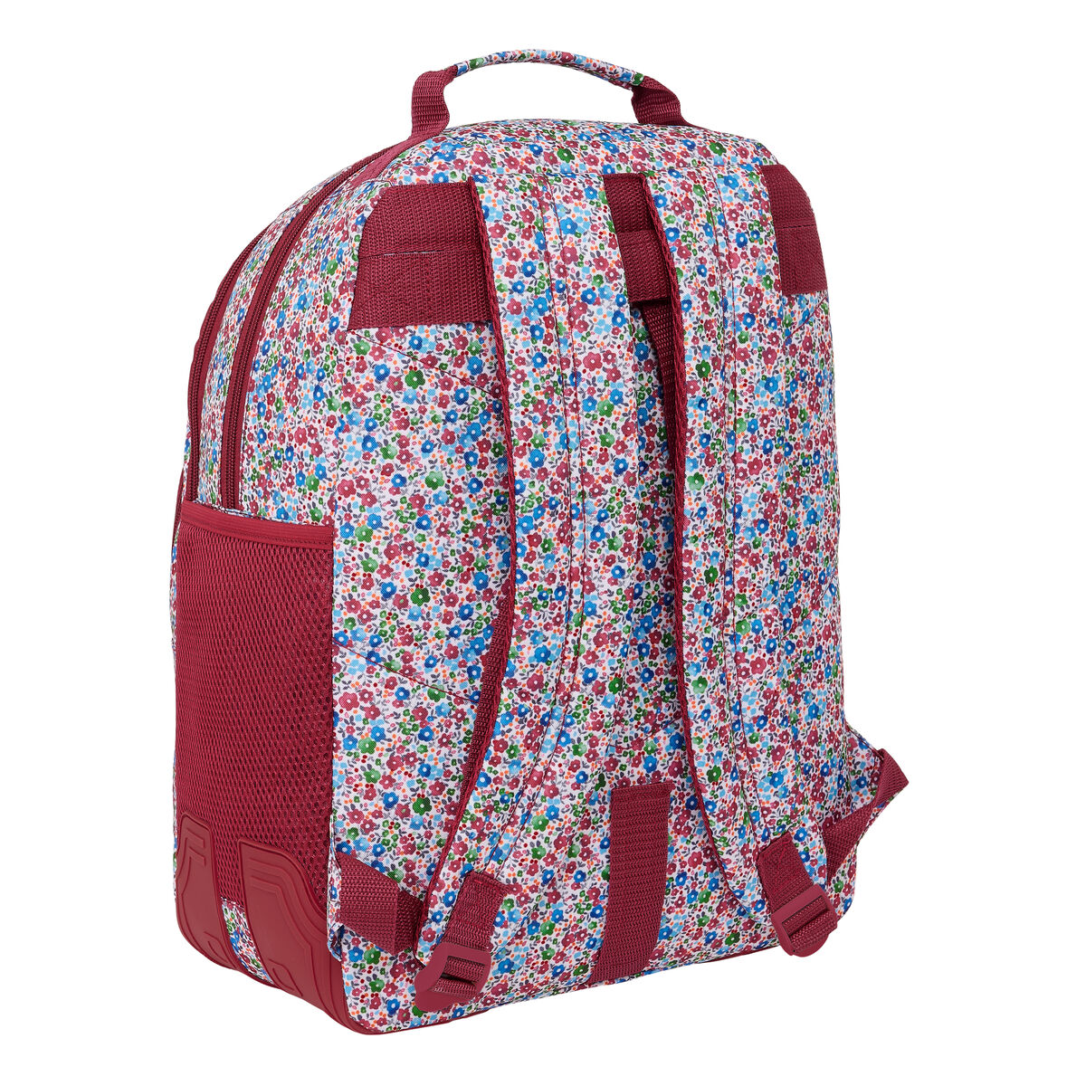 Mochila Escolar Safta Flores coimbra burdeos 32 x 42 x 15 cm