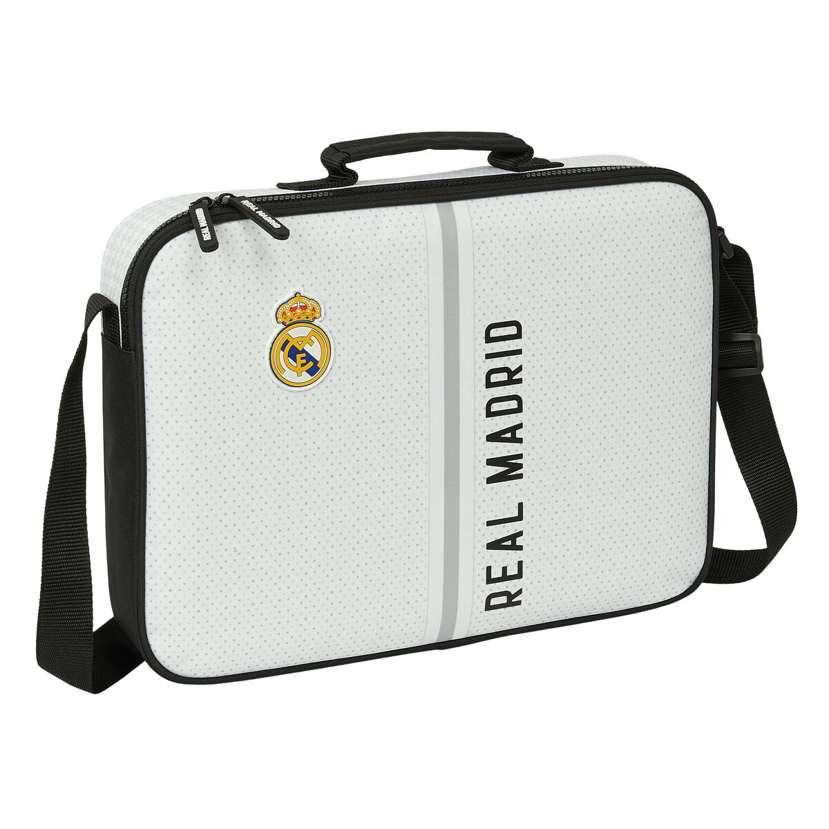 Cartera Escolar Real Madrid C.F. Blanco Gris 38 x 28 x 6 cm