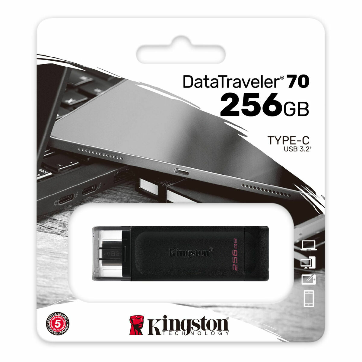 Memoria USB Kingston 70 Negro 256 GB