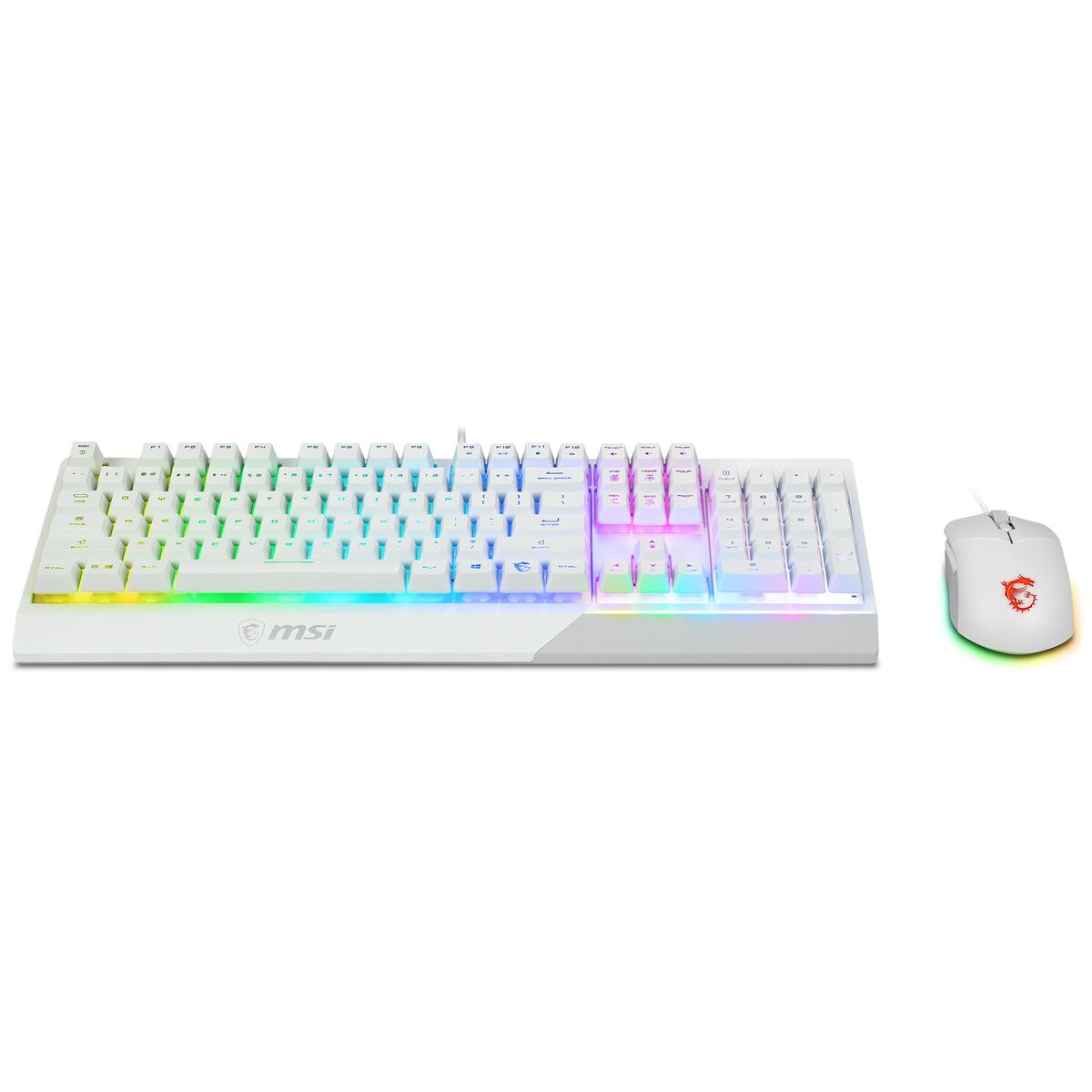 Teclado y Ratón MSI Vigor GK30 Qwerty Español Blanco