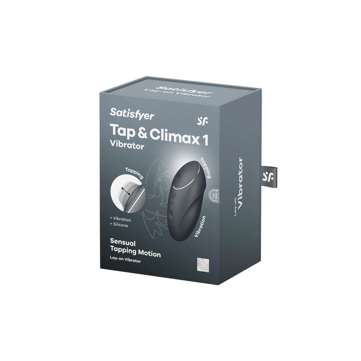 Masajeador Satisfyer Tap & Climax Gris