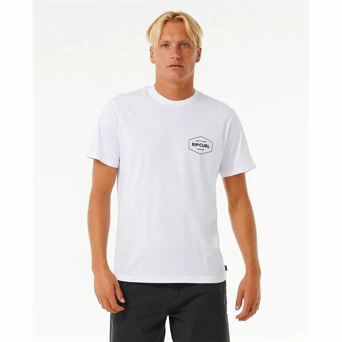 Camiseta de Manga Corta Hombre Rip Curl Stapler  Blanco