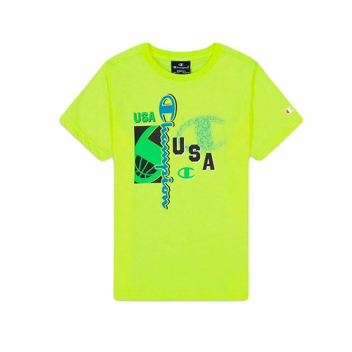 Camiseta de Manga Corta Hombre Champion Crewneck  Verde Claro