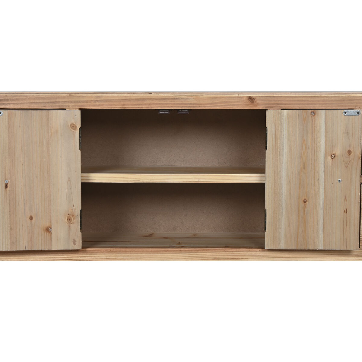 Mueble de TV Home ESPRIT Negro Natural Abeto Madera MDF 130 x 24 x 51 cm