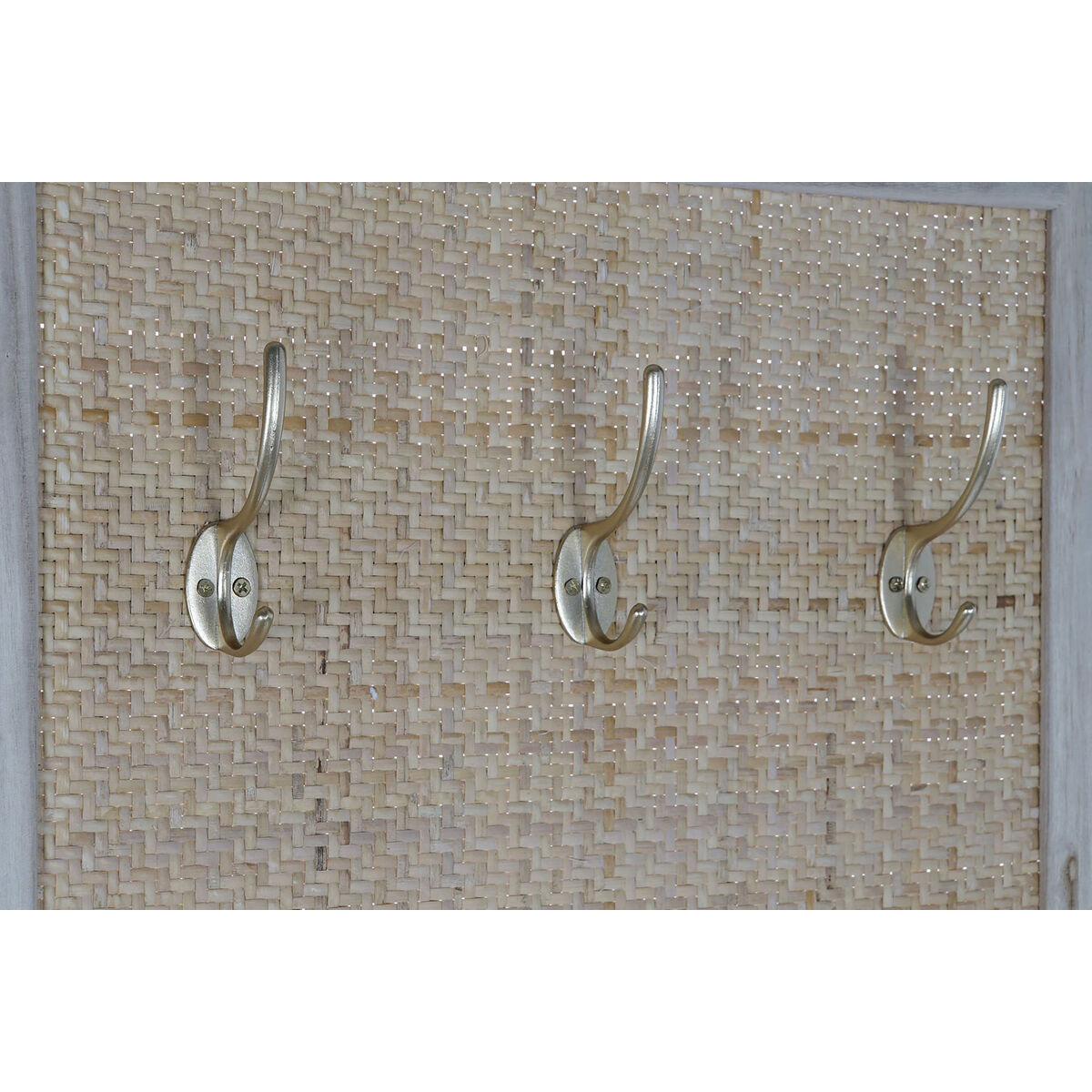 Perchero con espejo Home ESPRIT Natural Ratán Madera de Paulonia Espejo 92 x 40 x 181 cm