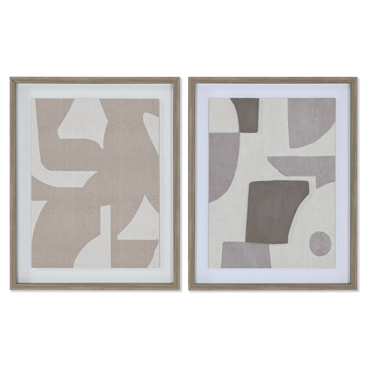 Lienzo Home ESPRIT Beige Gris Abstracto Moderno 40 x 3 x 50 cm (2 Unidades)