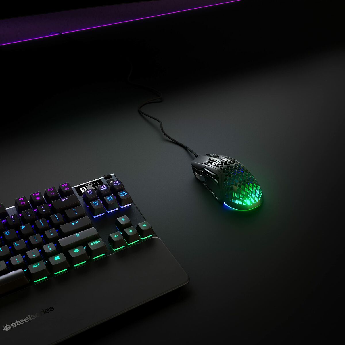Ratón Gaming SteelSeries Aerox 5 Gaming Negro Con cable Luces LED