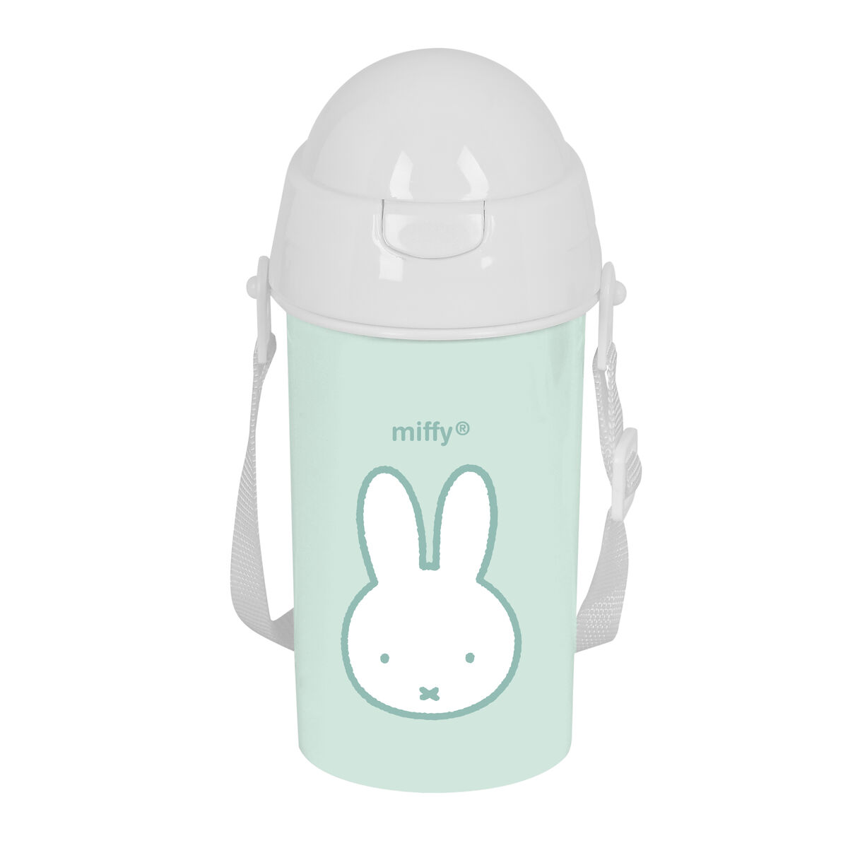 Botella con Tapa y Pajita Miffy Menta Menta PVC 500 ml