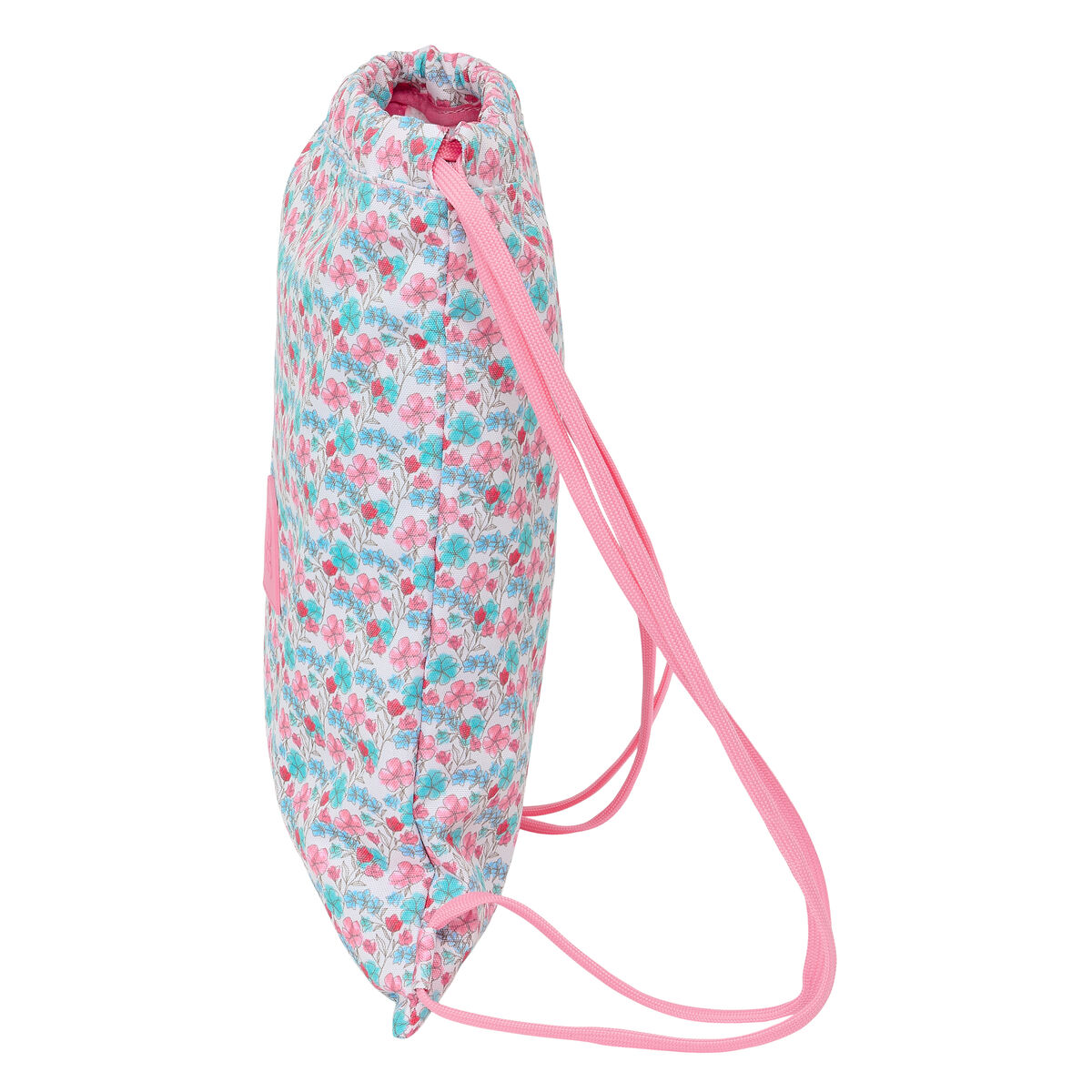 Bolsa Mochila con Cuerdas Moos Flores Multicolor 35 x 40 x 1 cm