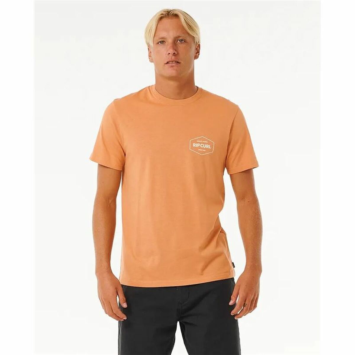 Camiseta Deportiva de Manga Corta Rip Curl Stapler  Marrón claro