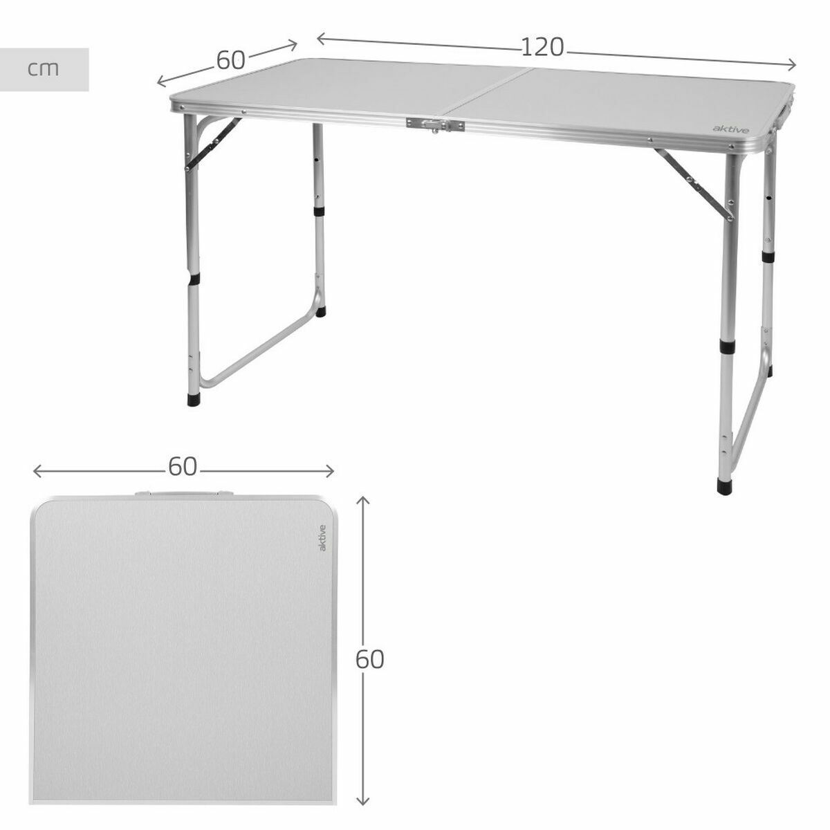 Mesa Plegable Aktive 120 x 70 x 60 cm