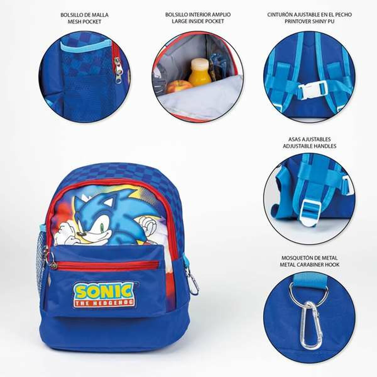 Mochila de Senderismo Sonic 25 x 27 x 16 cm Infantil