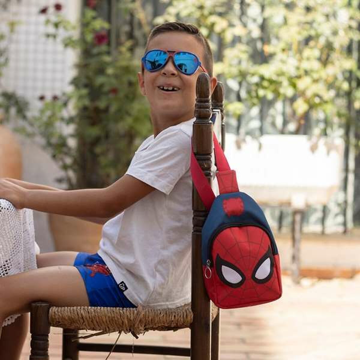 Mochila Infantil Spider-Man Azul Bandolera
