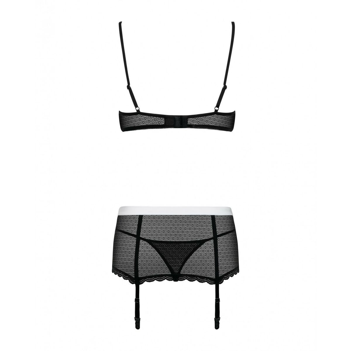 Conjunto de Lencería con Encaje Obsessive Maidme S/M Negro