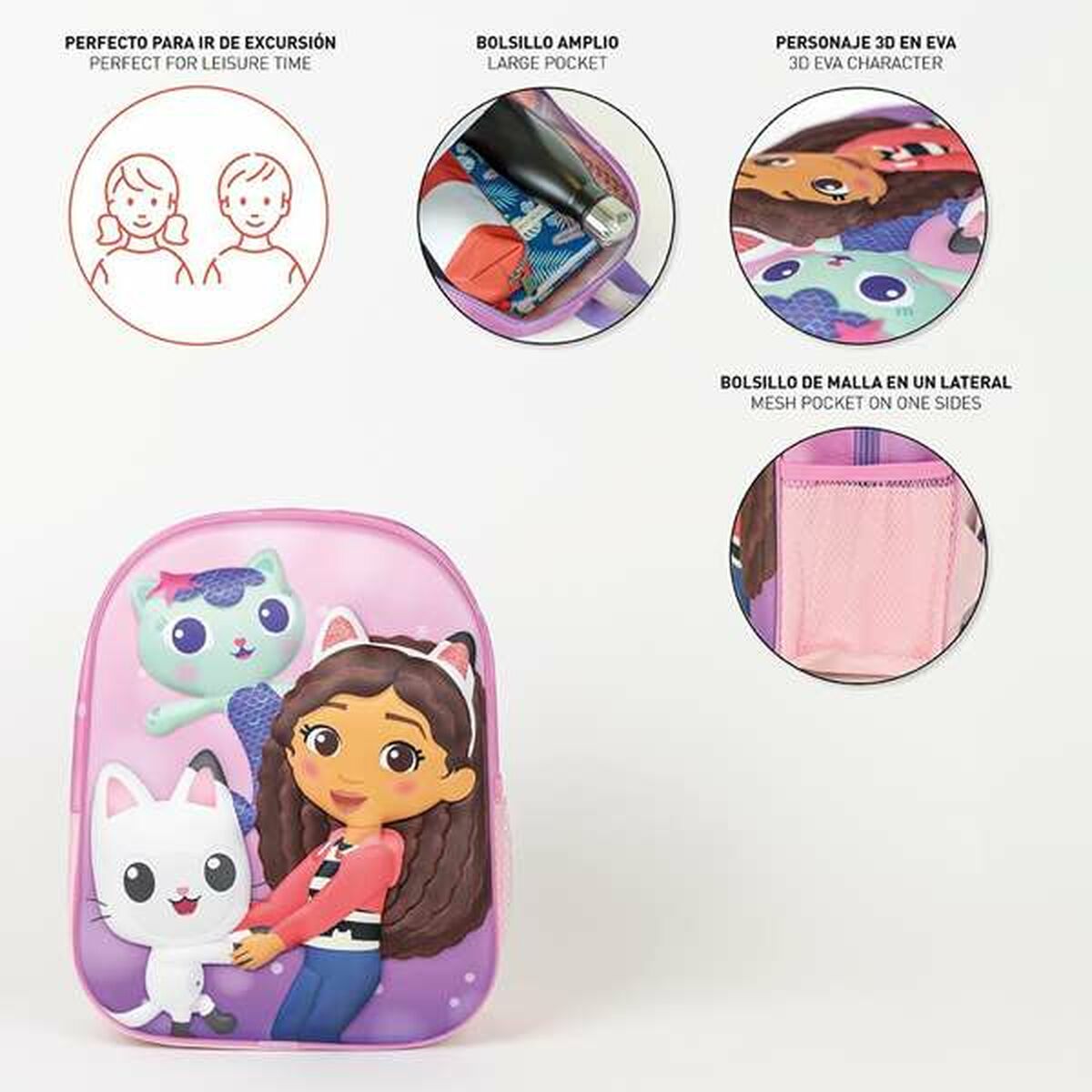 Mochila Escolar 3D Gabby's Dollhouse