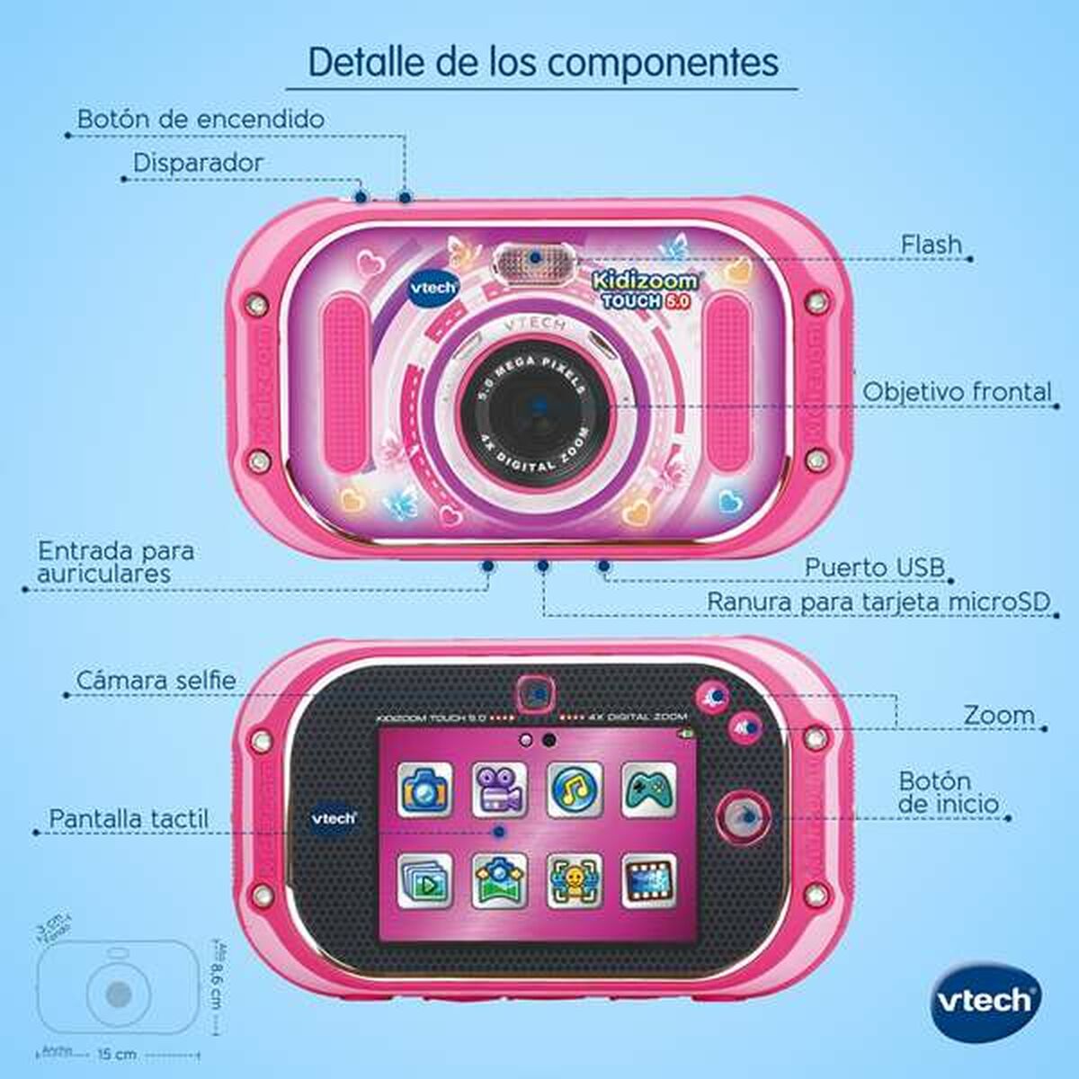 Cámara Digital Infantil Vtech Kidizoom Touch 5 Mpx 3,5"