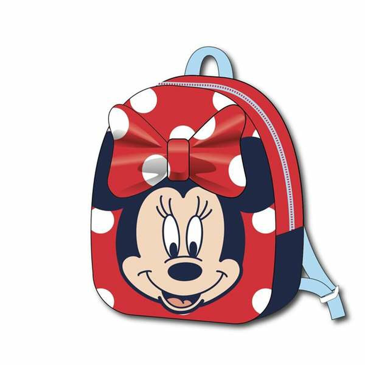 Mochila Escolar Minnie Mouse Minnie Rojo 18 x 22 x 8 cm