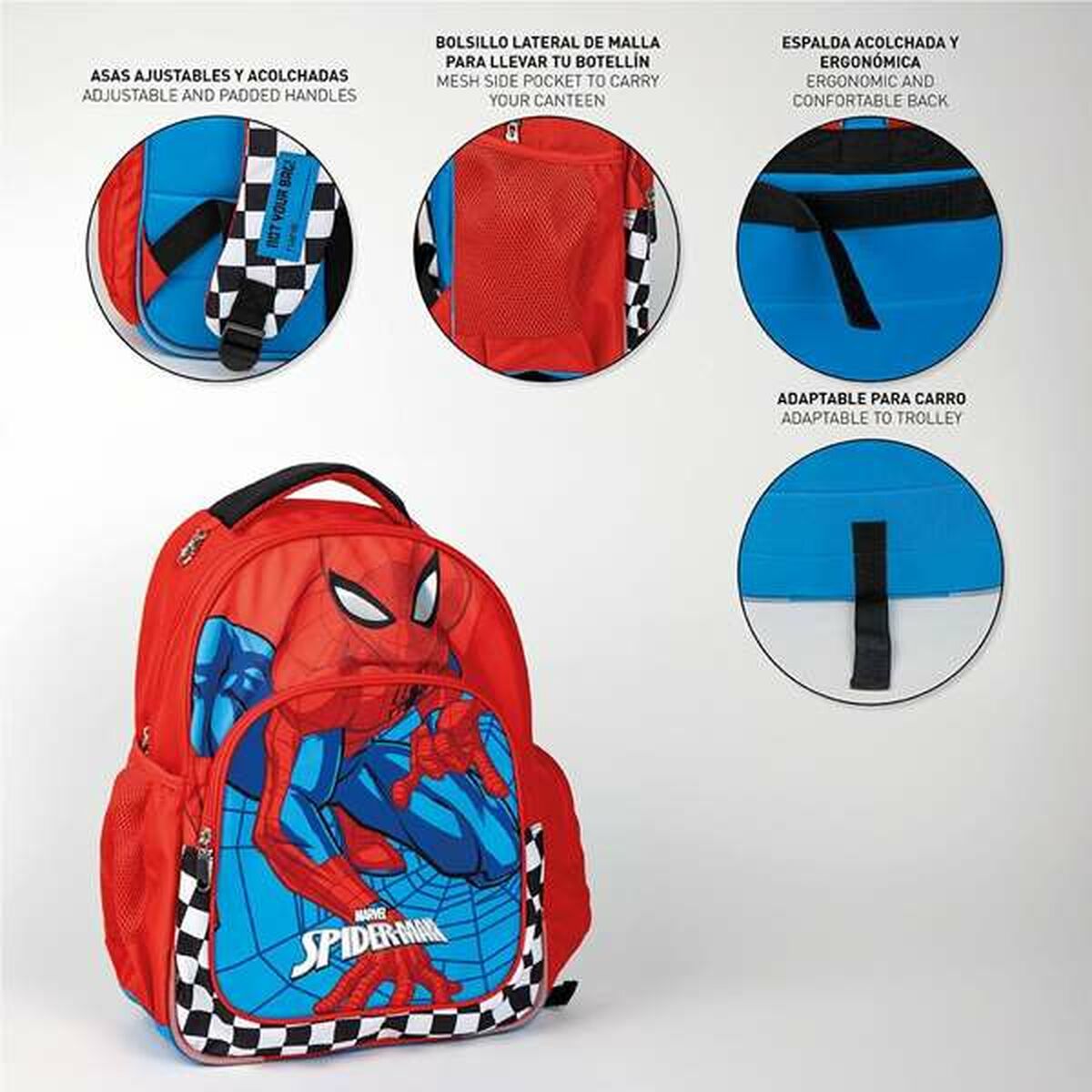 Mochila Escolar Spider-Man Rojo 32 x 15 x 42 cm