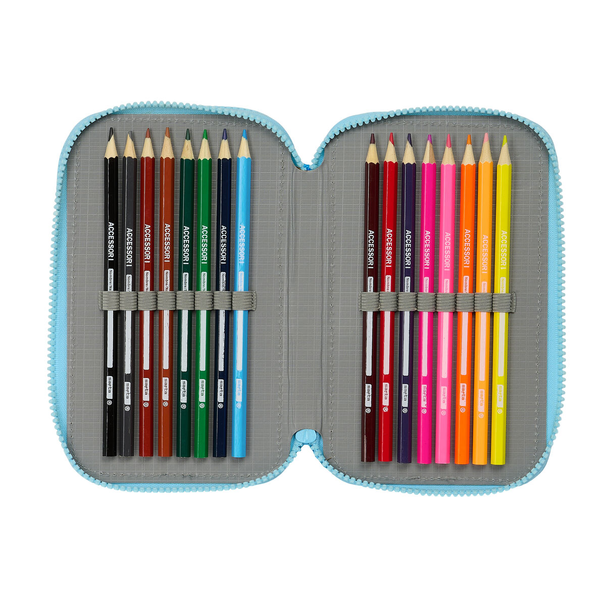 Plumier Triple Bluey Azul cielo 12,5 x 19,5 x 5,5 cm 36 Piezas