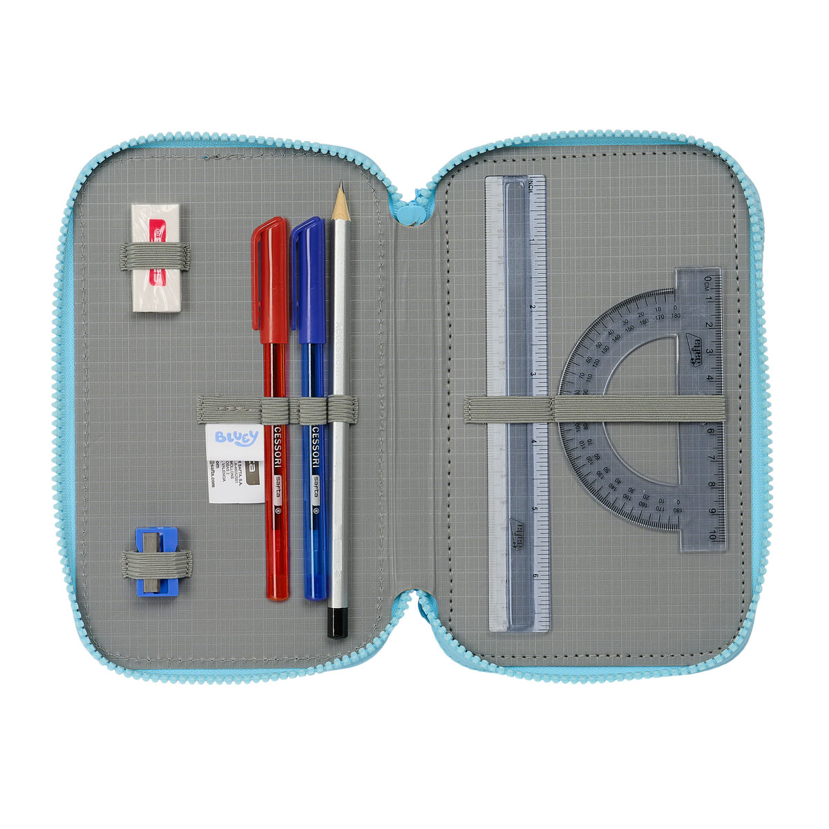 Plumier Triple Bluey Azul cielo 12,5 x 19,5 x 5,5 cm 36 Piezas