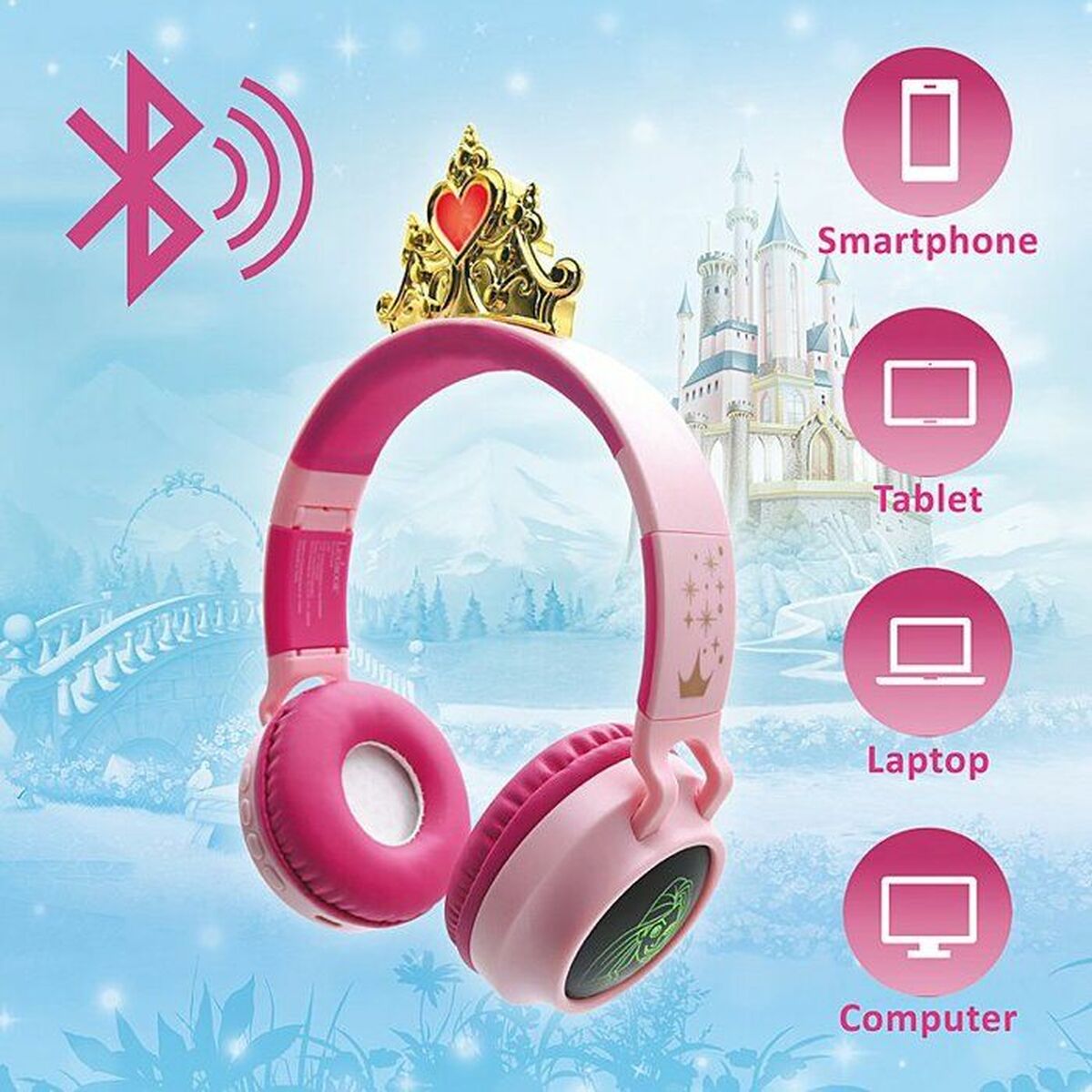 Auriculares Bluetooth Lexibook HPBT015DP Disney Princess Rosa