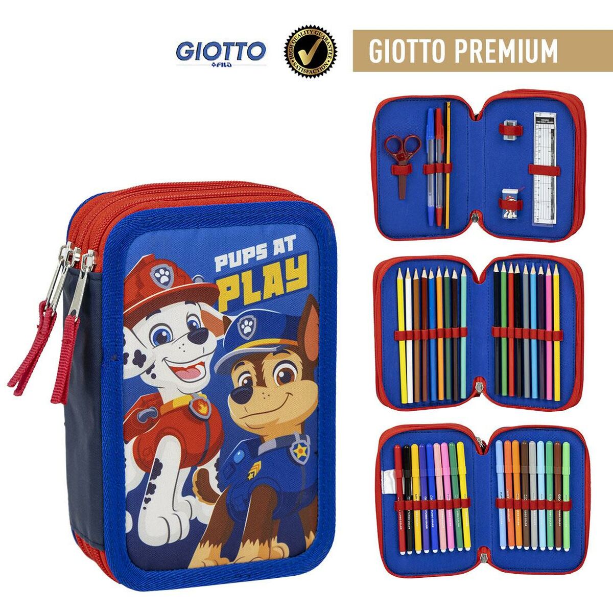 Plumier Triple The Paw Patrol Azul 12,5 x 6,5 x 19,5 cm
