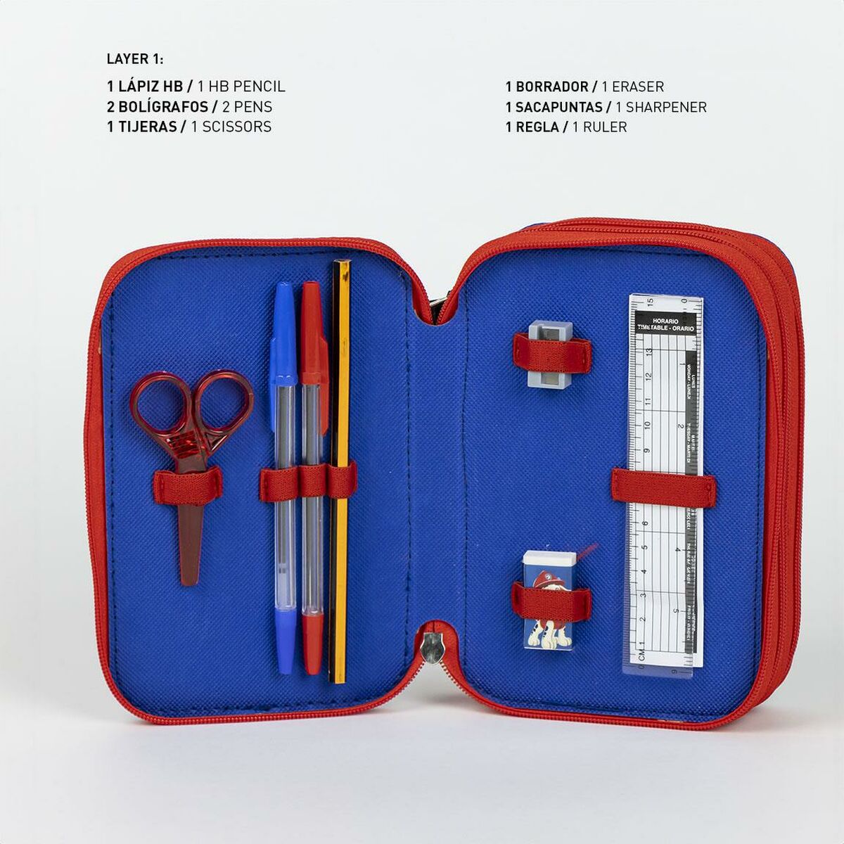 Plumier Triple The Paw Patrol Azul 12,5 x 6,5 x 19,5 cm