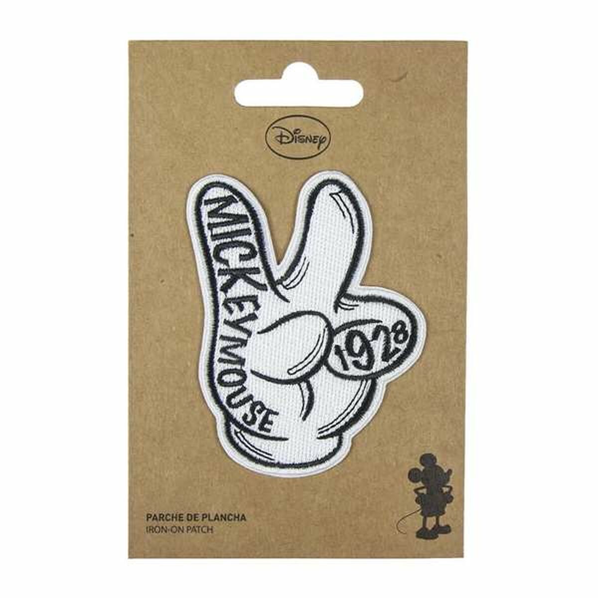 Parche Mickey Mouse   Blanco 9,5 x 14,5 cm