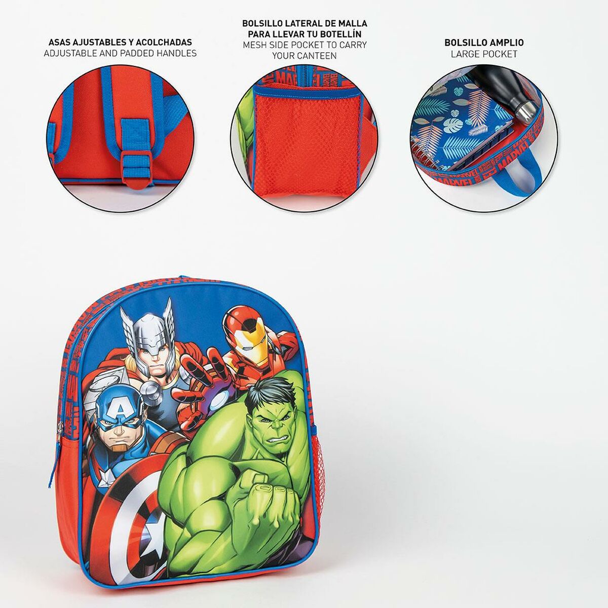 Mochila Escolar The Avengers Azul 25,0 x 20,0 x 30,0 cm