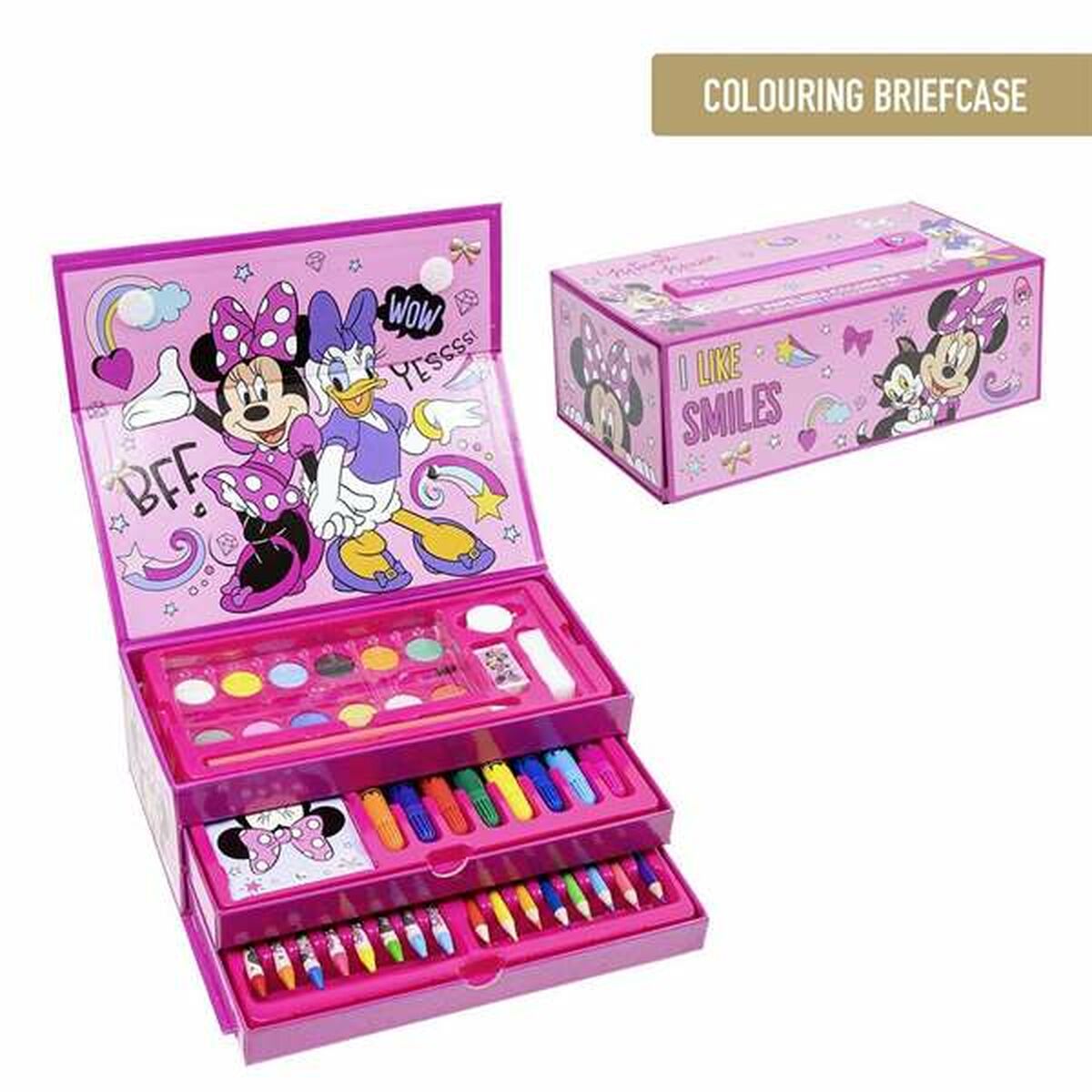 Set de Papelería Minnie Mouse Rosa Maletín