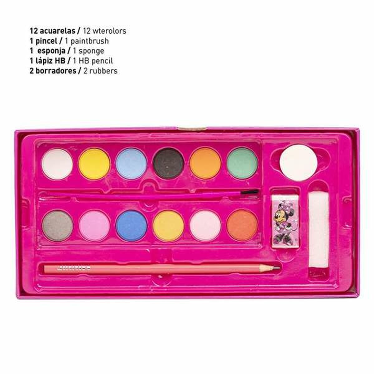 Set de Papelería Minnie Mouse Rosa Maletín