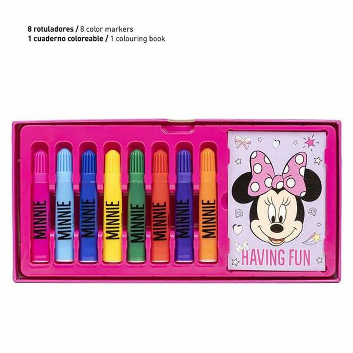 Set de Papelería Minnie Mouse Rosa Maletín