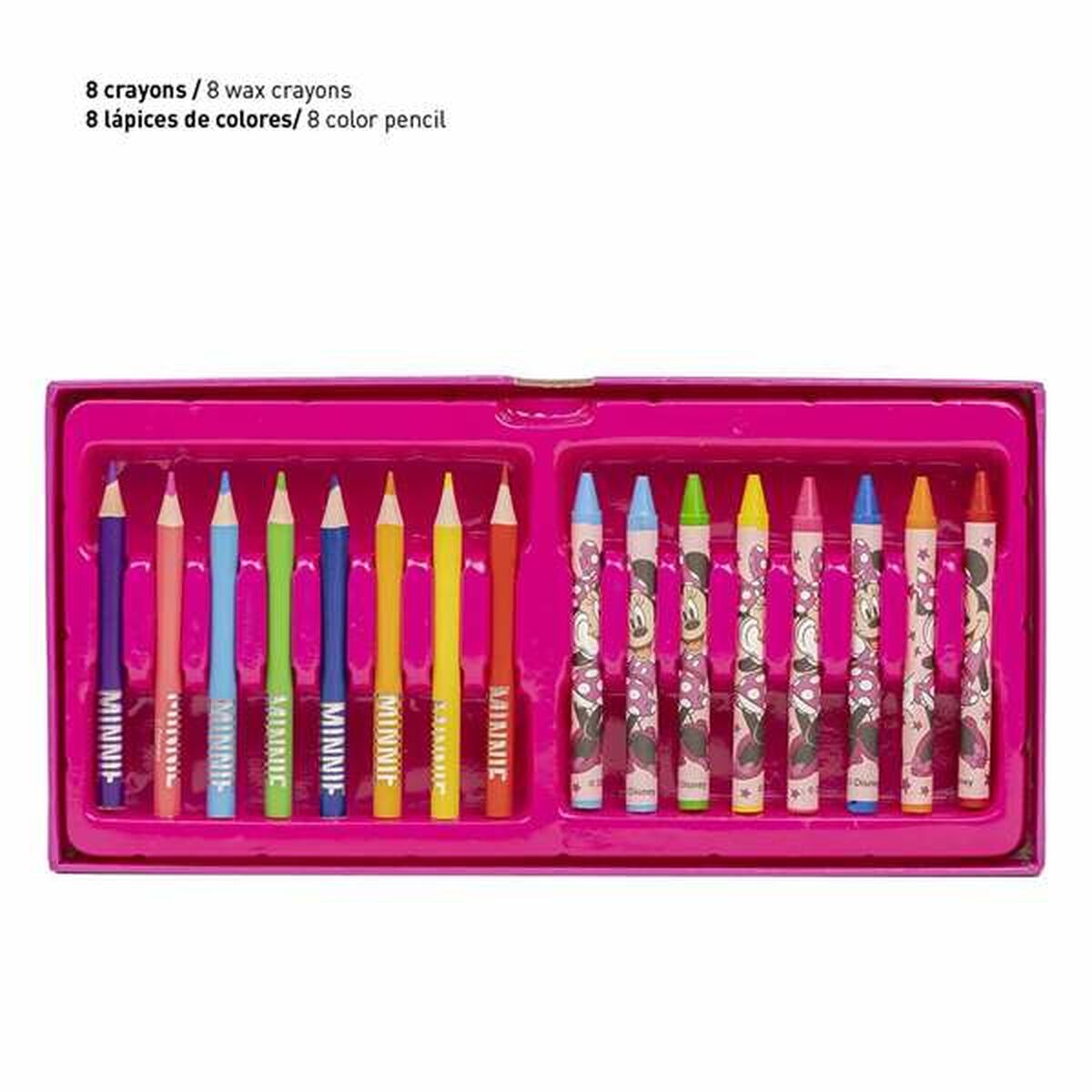 Set de Papelería Minnie Mouse Rosa Maletín