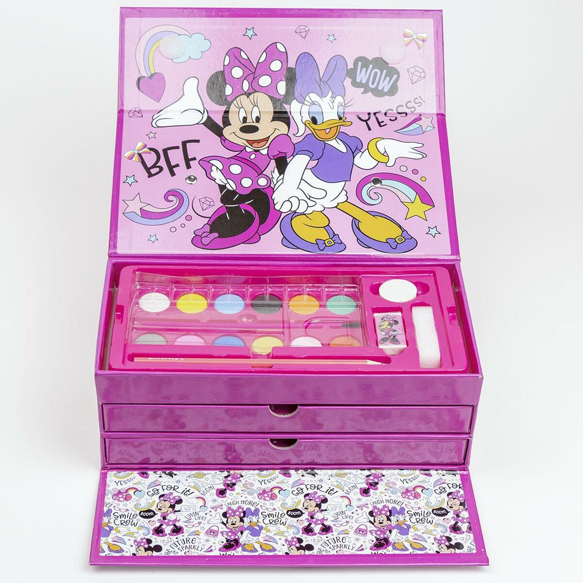 Set de Papelería Minnie Mouse Rosa Maletín