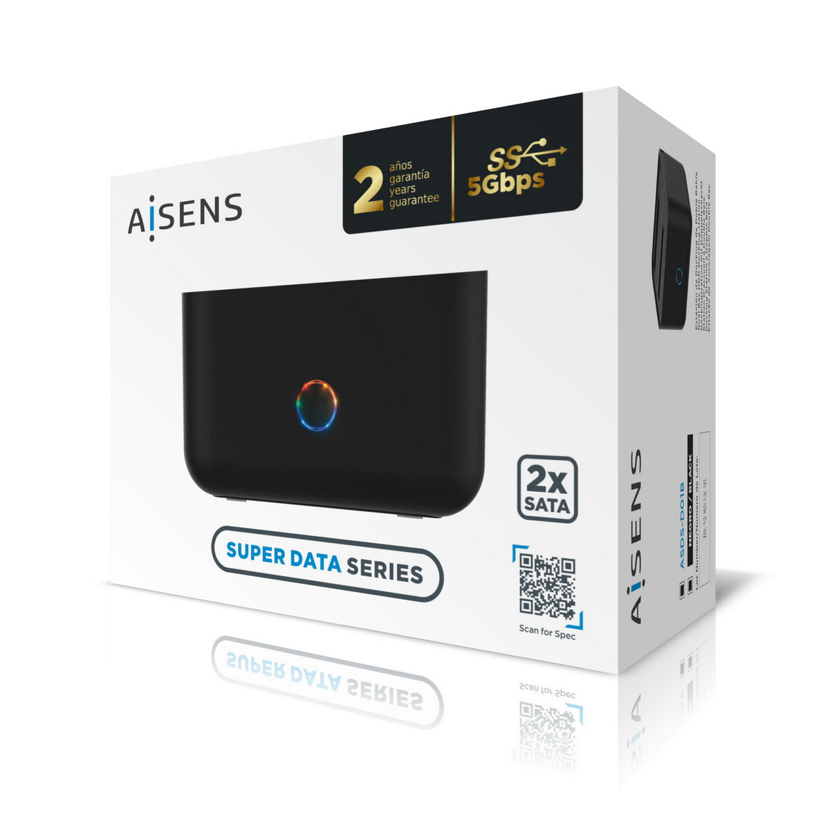 Dock Station Dual Aisens ASDS-D01B Negro