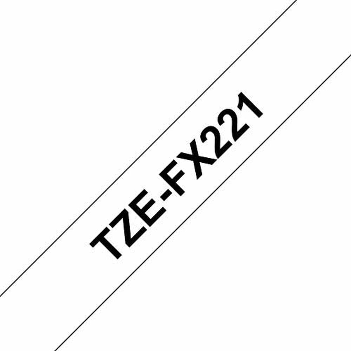 Cinta Laminada para Rotuladoras Brother TZe-FX221 Negro Negro/Blanco (9 mm x 8 m)