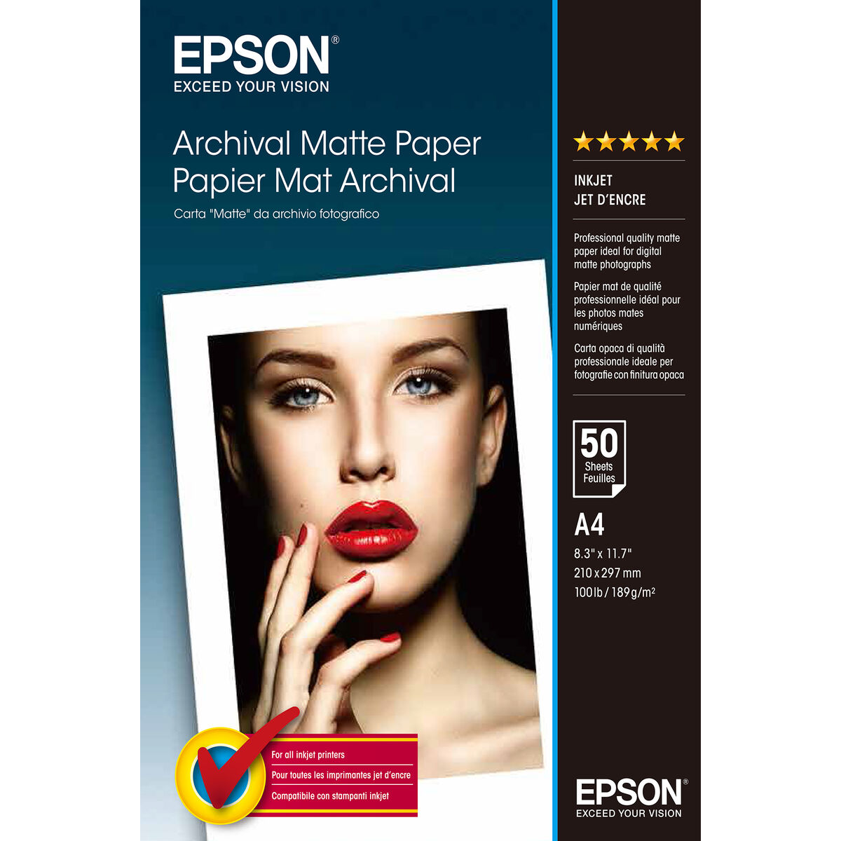 Papel Fotográfico Mate Epson C13S041342 A4 (1 unidad)