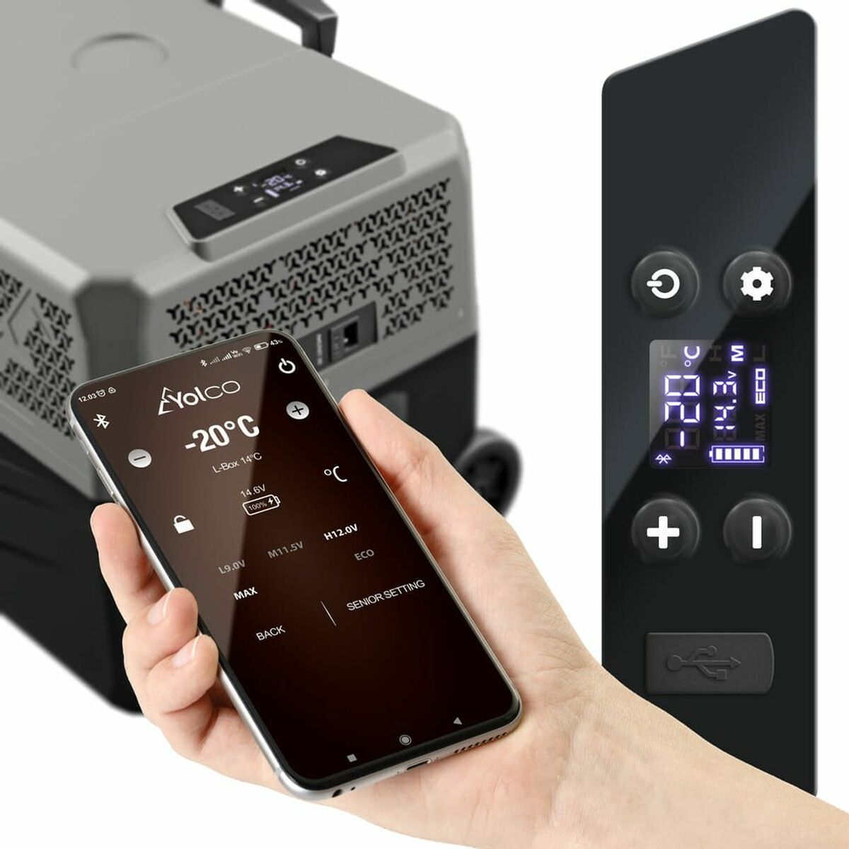 Nevera Portátil Eléctrica Yolco BCX30 GREY Negro 60 W 28 L