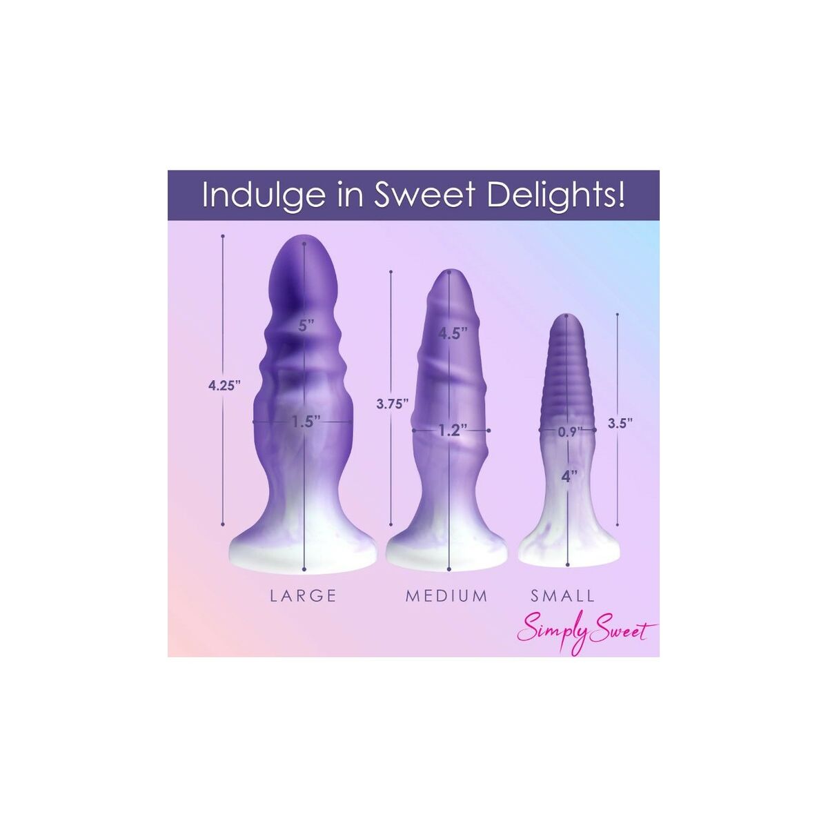 Plug Anal XR Morado Silicona Set 3 Piezas