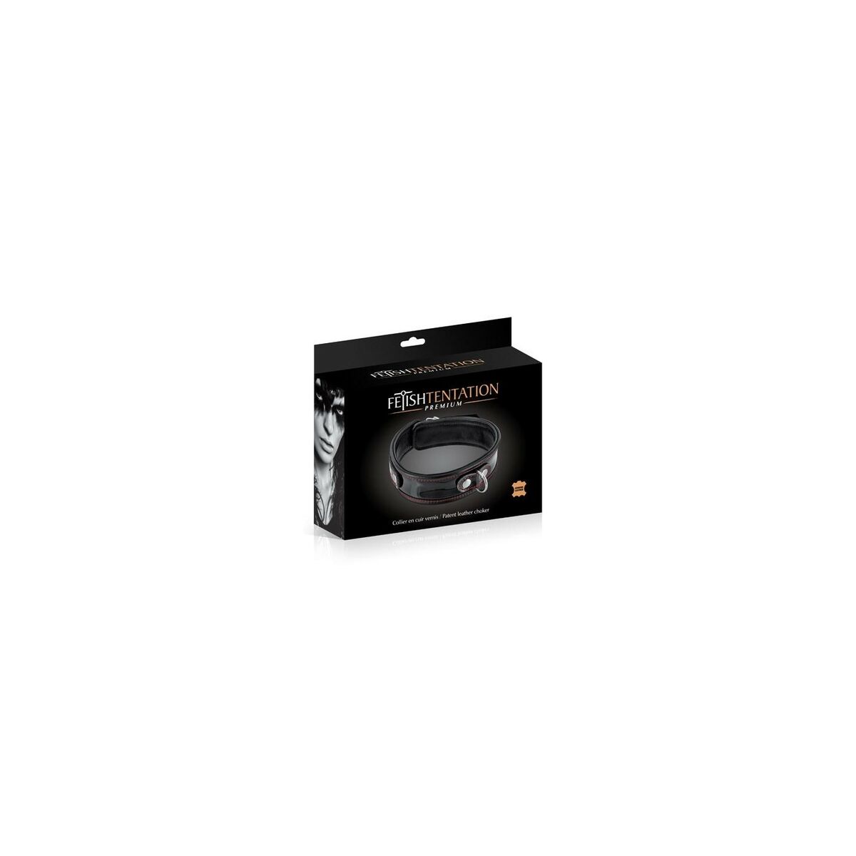 Collar con Cadena de Sujeción para Bondage Fetish Tentation Negro Rojo