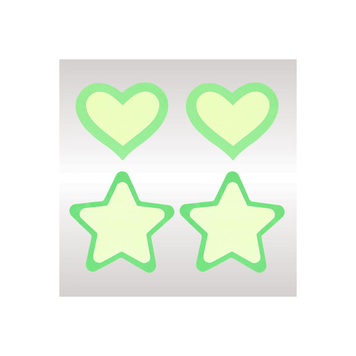 Pezoneras Peekaboo Verde Talla única Corazones Estrellas