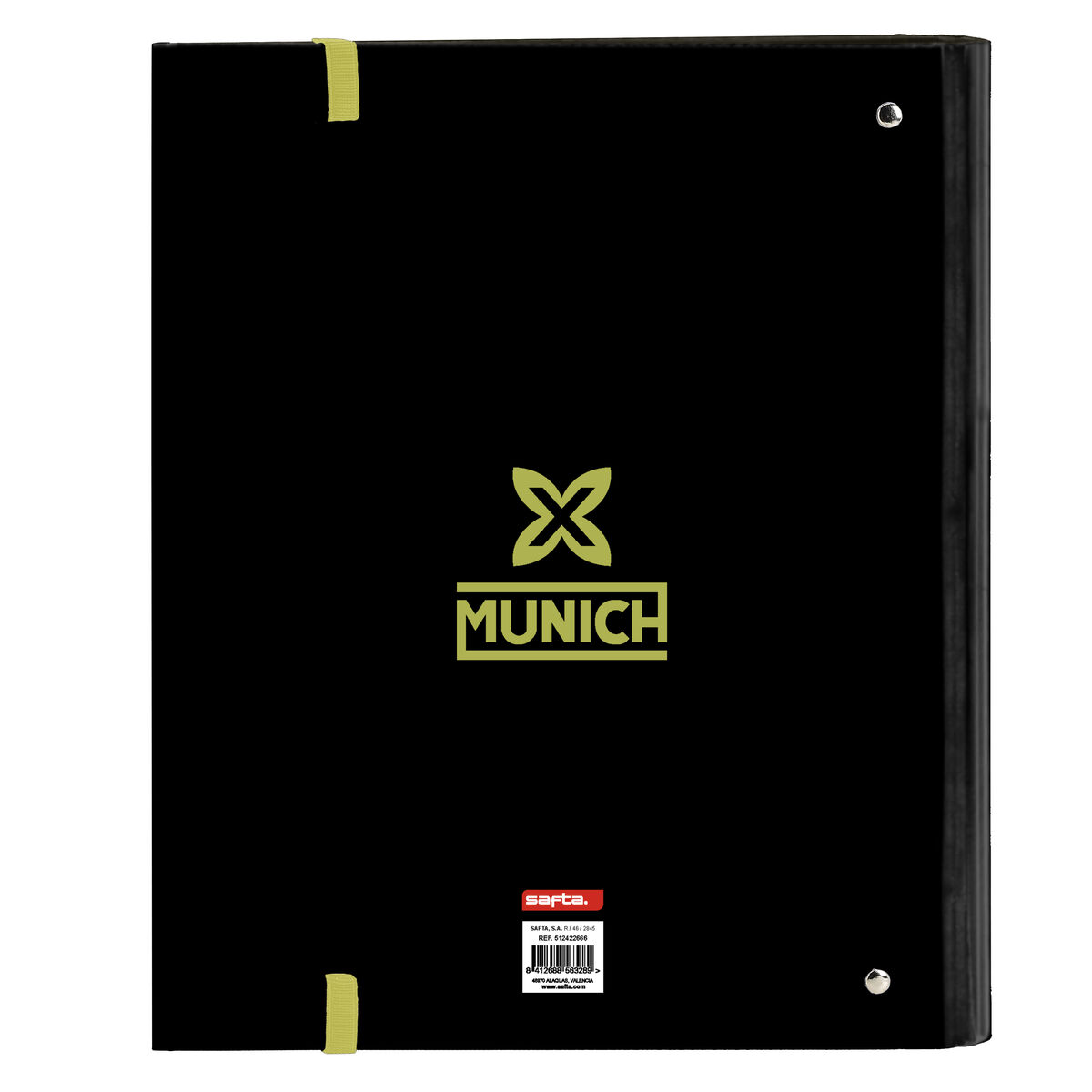 Carpeta de anillas Munich Beat Negro 27 x 32 x 3.5 cm