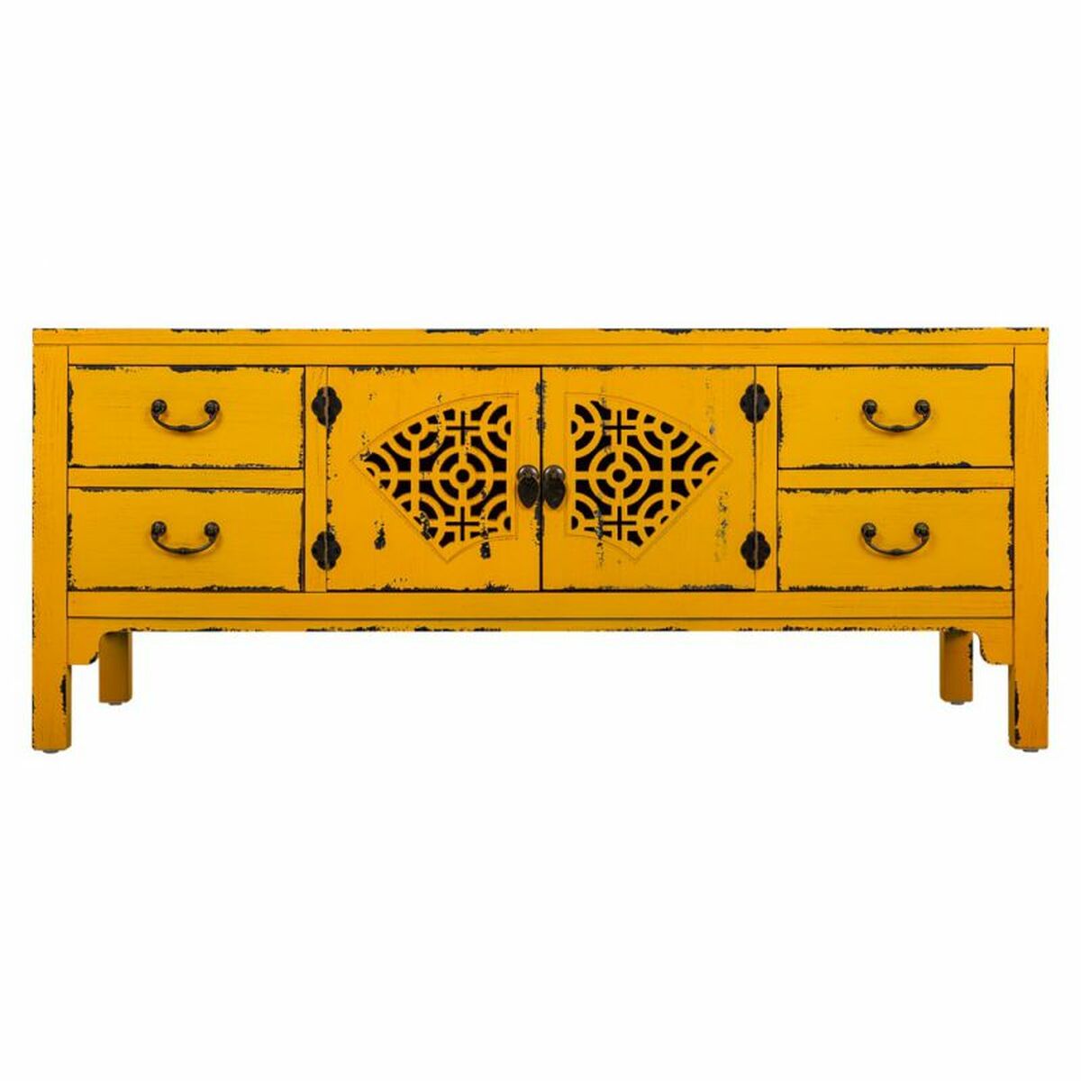 Cajonera multiusos Alexandra House Living Amarillo Madera de abeto Madera MDF 40 x 50 x 120 cm