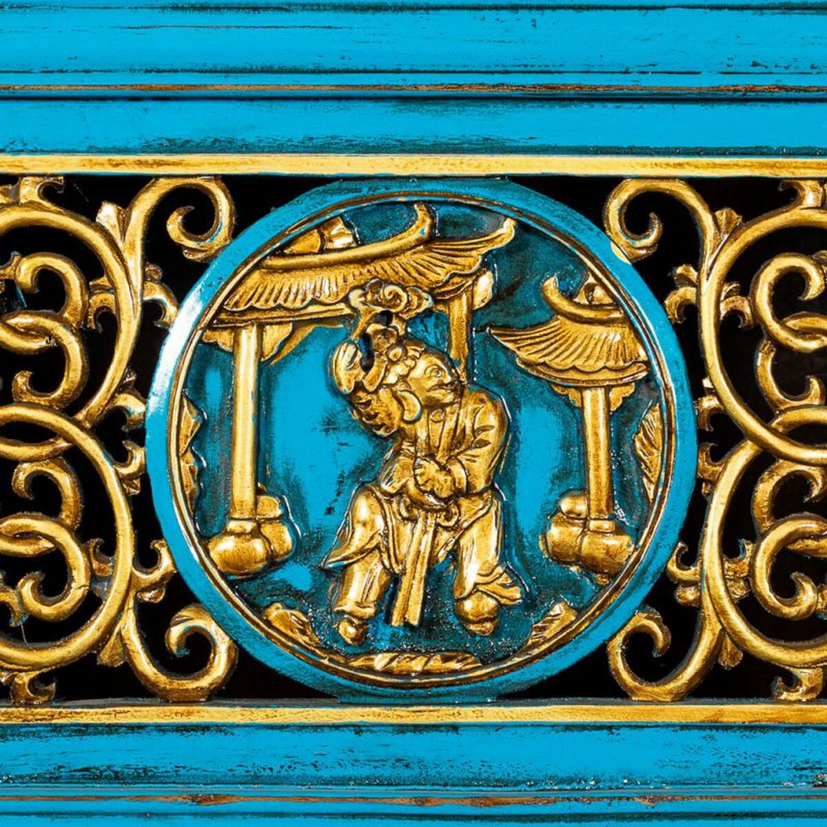 Armario Alexandra House Living Azul Madera Madera de olmo 43 x 170 x 100 cm