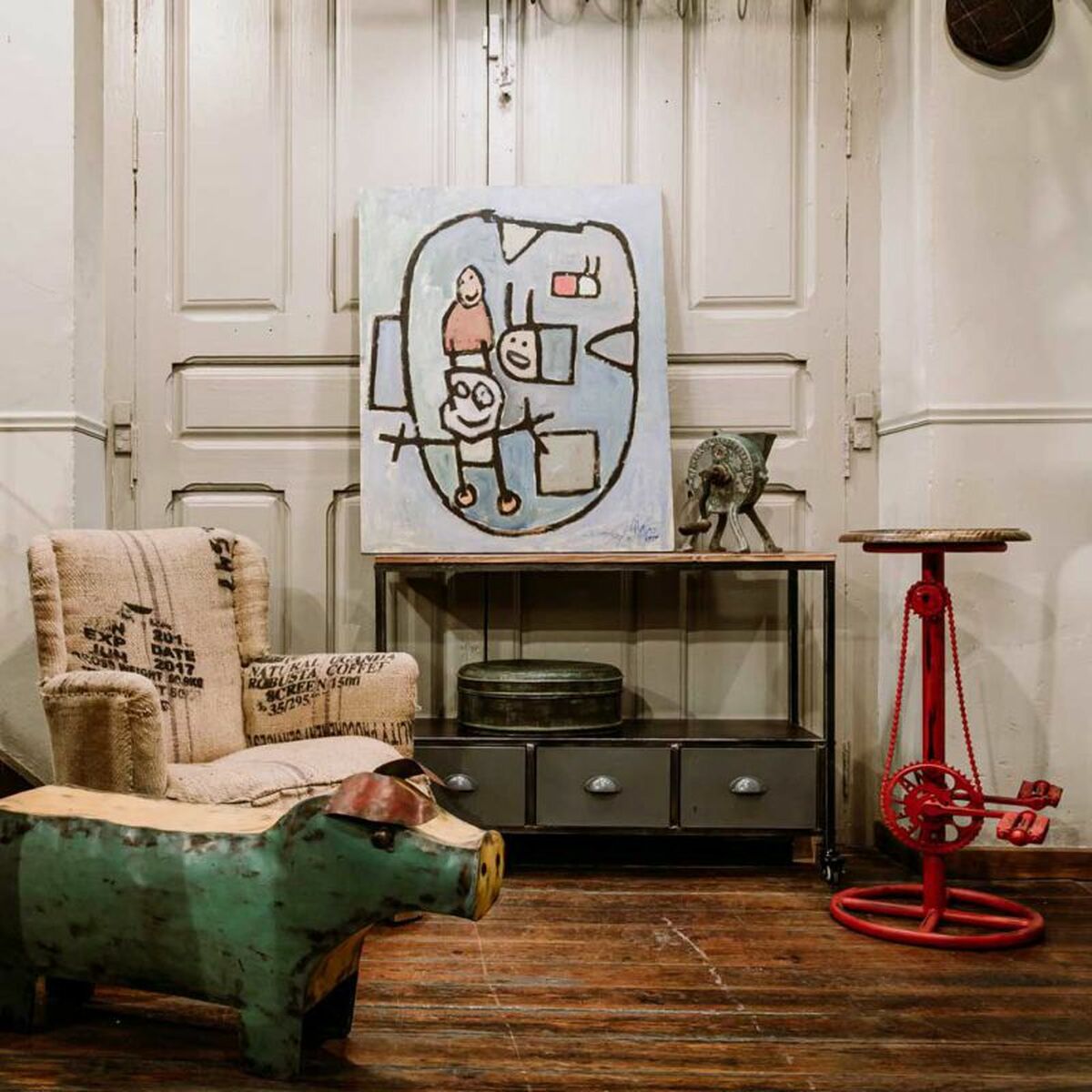 Recibidor Alexandra House Living Marrón Gris 32 x 72 x 100 cm