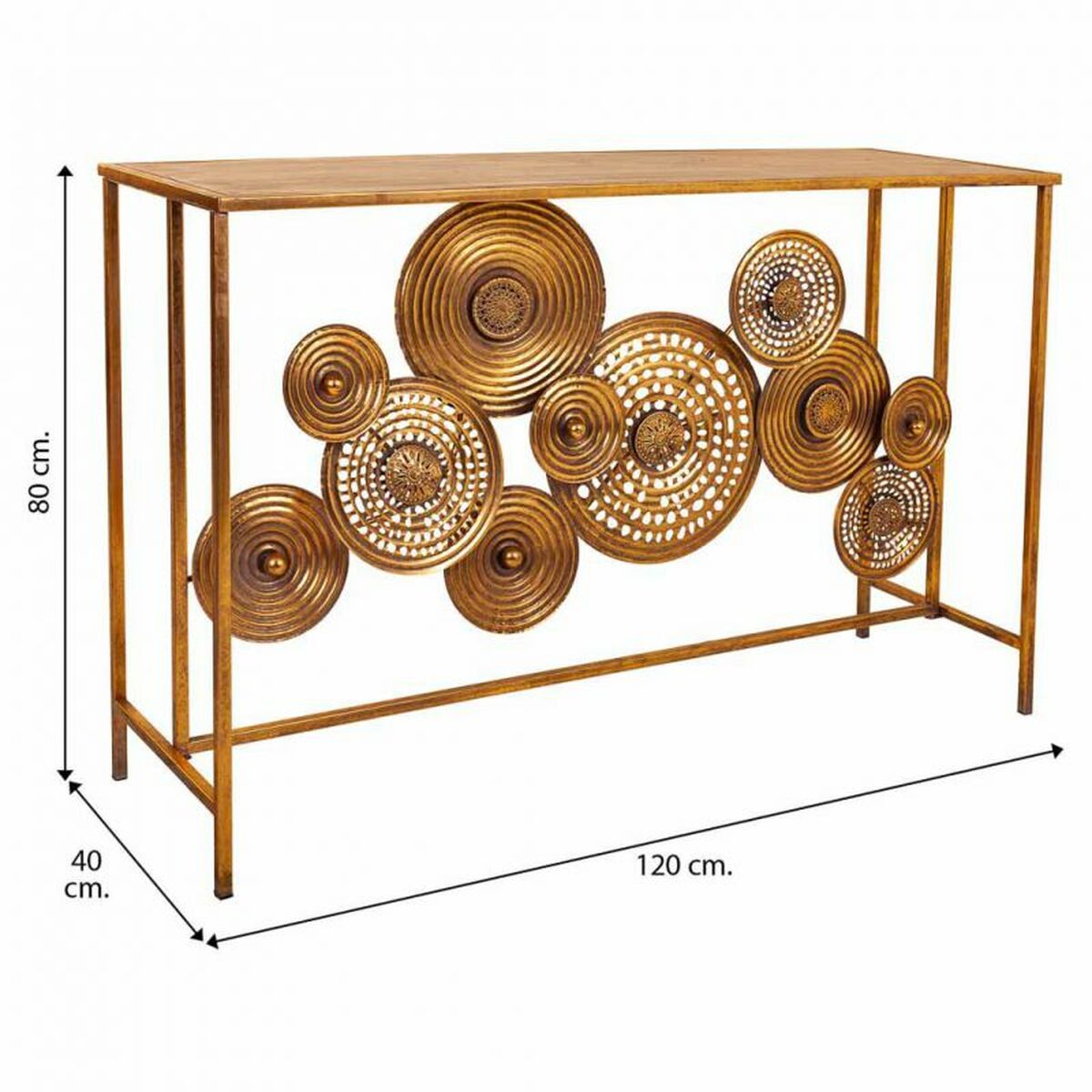 Recibidor Alexandra House Living Dorado 40 x 80 x 120 cm