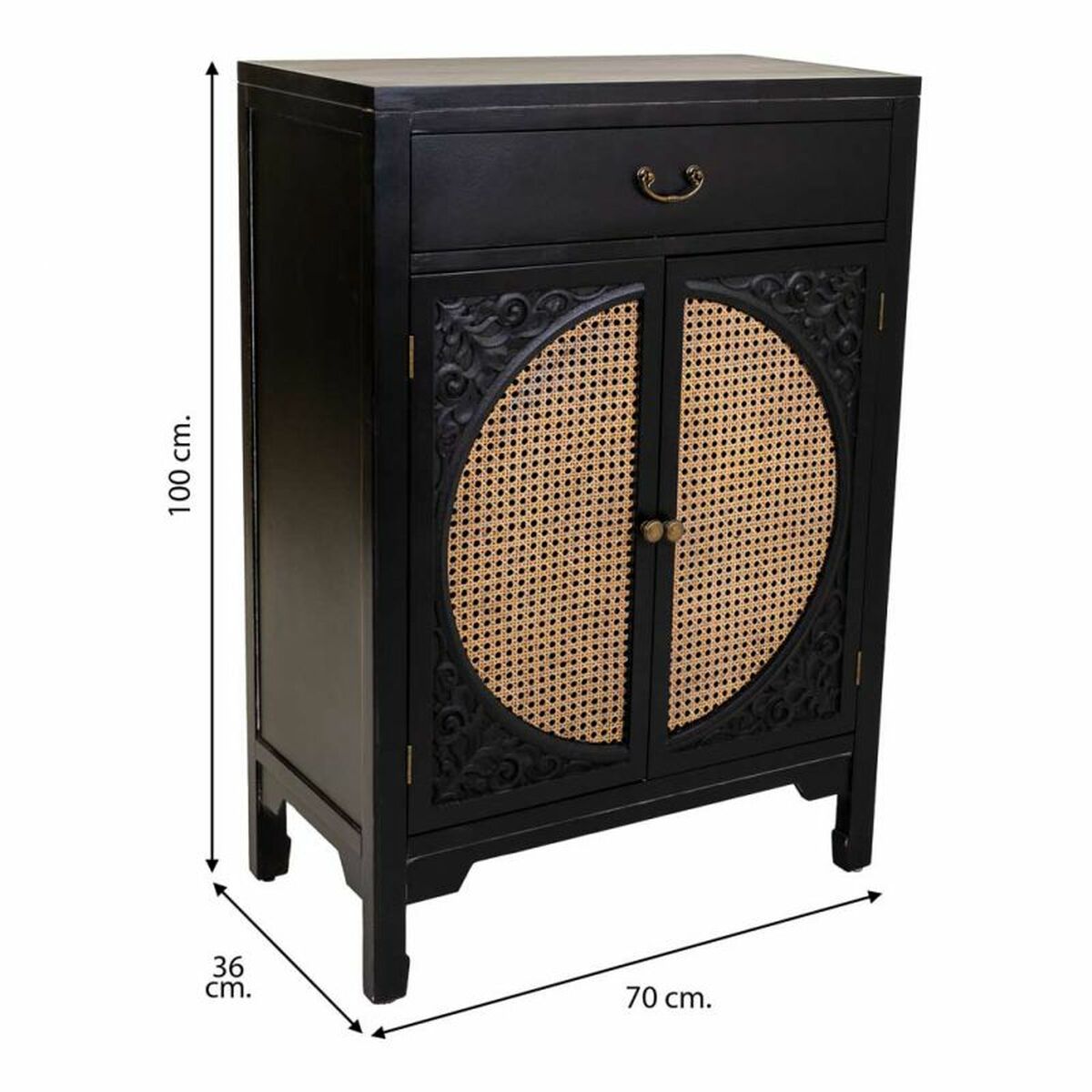 Recibidor con Cajones Alexandra House Living Negro 36 x 100 x 70 cm